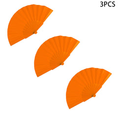 3Pcs Hand Fan Held Portable Spanish Dances Fabric Folding Party Wedding Gift