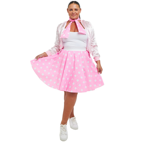 Adult 50s Pink Satin Jacket | Retro Lightweight Women’s Pink Bomber Coat | Classic Vintage Style Jacket for Everyday Wear