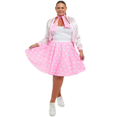 Adult 50s Pink Satin Jacket | Retro Lightweight Women’s Pink Bomber Coat | Classic Vintage Style Jacket for Everyday Wear