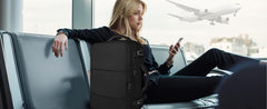 Large 45x36x20 Black Laptop Backpack for Women, Cabin Bag for EasyJet Underseat Use, Carry On Rucksack with Shoe Pouch, Organiser Pockets for Office, School, Travel and Daily Commute