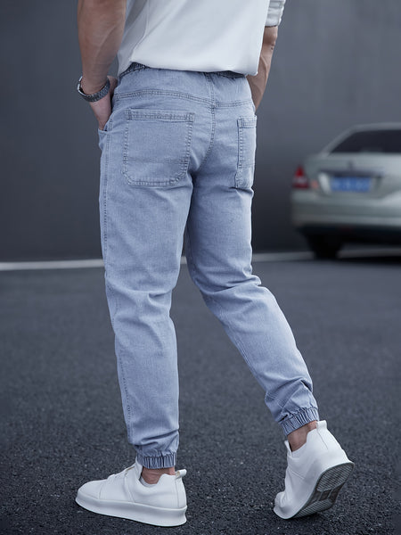 New Men's Washed Jeans for Spring and Autumn, Fashionable Ankle Pants, Comfortable Casual Trousers