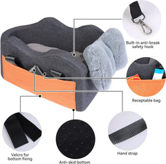 Matsofamic Dog Car Seat for Small Dog Center Console Seat Pet Booster Seat for Car Puppy Car Seat for Small Dogs(Dark Gray)
