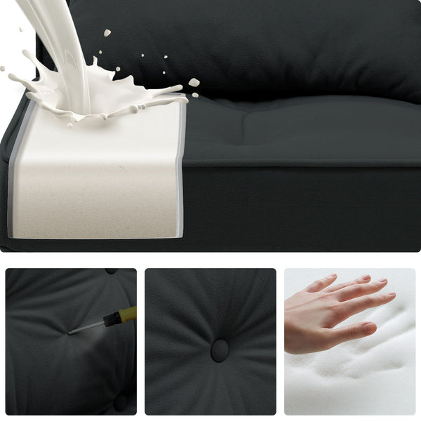 Folding Sofa Bed Adjustable Lazy Tatami Sofa Convertible Floor Couch 5 Levels Adjustable Backrest Lounge Chaise for Living Room Bedroom Guest Room