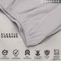 1pc 25cm Extra Deep Fitted Sheet – Solid Color Hotel-Quality Bedsheet, Ultra-Soft & Brushed Microfiber Bedding Sheet, Machine Washable, Single, Double, King, & Super King Sizes Available