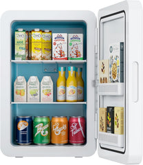 Mini Fridge 22L/ 30 Cans Cooler and Warmer Portable Mini Fridge for Bedrooms with Adjustable Shelves, AC+12V DC Small Fridges for Car, Office, Travel, Skincare, Cosmetics, Drinks (Black)