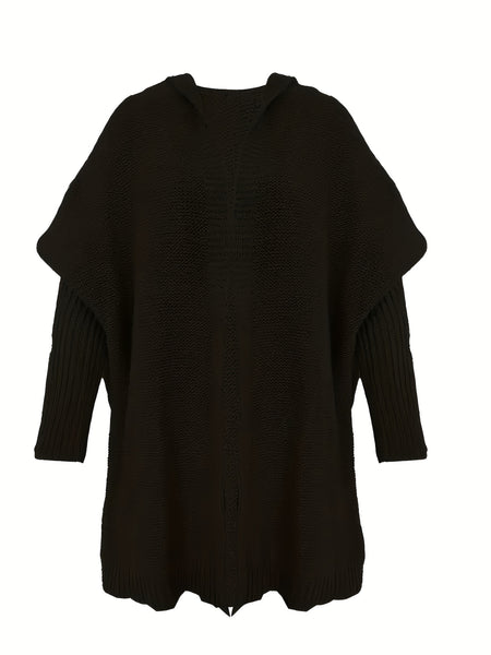 Oversized Hooded Cardigan for Winter And Autumn, Long-Sleeve Casual Sweater, Women'S Clothing