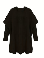 Oversized Hooded Cardigan for Winter And Autumn, Long-Sleeve Casual Sweater, Women'S Clothing