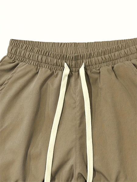 Men's Three-pc Cargo Pants, Solid Color Multi-Pocket Casual Outdoor Sports Trousers, Suitable for Spring, Summer, and Autumn