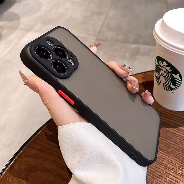 Phone Case - High-Quality Minimalist Frosted Black Phone Cover - Resists Fingerprints, Offers Lens Protection, Features Accurate Cutouts, Provides Full Coverage & Scratch Resistance