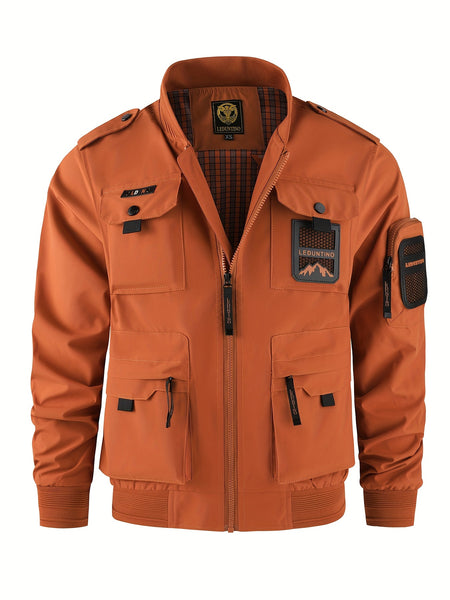 Men'S Fashion Thin Jacket Men New Spring Casual Cargo Multi-Pocket Thin Jacket Men Spring Autumn Outdoor Thin Loose Jacket for Men