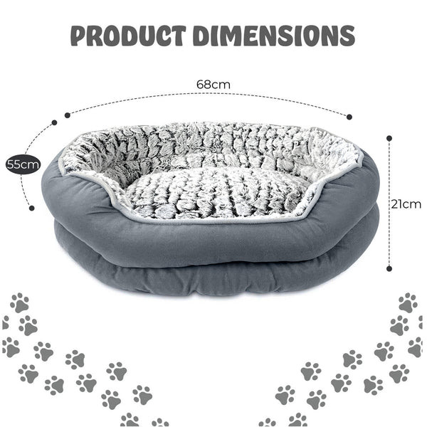Dog Bed - Washable Rectangle Dog Beds, Anti-Anxiety, Soft Plush Non-Slip Bottom Pet Bed Mattress Mat Machine Washable