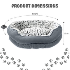 Dog Bed - Washable Rectangle Dog Beds, Anti-Anxiety, Soft Plush Non-Slip Bottom Pet Bed Mattress Mat Machine Washable