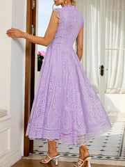 New Elegant Lace Flared Dress for Women