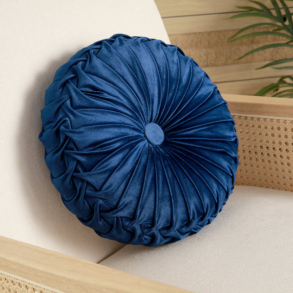2/4pcs 3D Pumpkin Round Velvet Pleated Pillow Throw Soft Bolster Decorative Elegant Button Detail Textured Decor Waist Support Bolster Couch Sofa Chair Cushion Tatami deal for Bay Window, Floor Bedroom Living Room Lounge