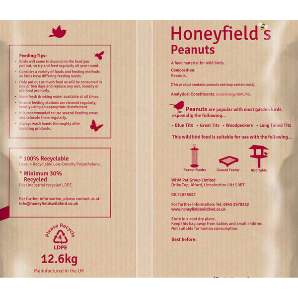 Honeyfield'S Peanuts for Wild Birds, 12.6Kg