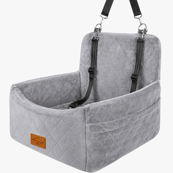 Paws Sauvy Dog Car Booster Seat with Safety Strap, Cozy Travel Bed for Small And Medium Dogs, Stable, Easy to Clean, 8 Colors Available