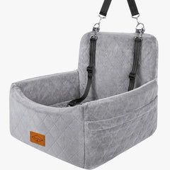 Paws Sauvy Dog Car Booster Seat with Safety Strap, Cozy Travel Bed for Small And Medium Dogs, Stable, Easy to Clean, 8 Colors Available