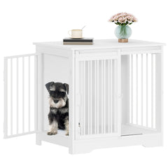 Hzuaneri 69cm Dog Crate, Furniture, Dog Kennel, 2 Doors, Modern Dog House, Suitable for Small and Medium Dogs, Side Table, Family Doghouse, 49 X 69 X 64.5cm, Rustic Brown