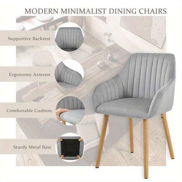 Modern Scandinavian Dining Chairs Suitable for - Ergonomic Armrests & Padded Seats with Cushioned Backrest, Soft /Upholstery & Sturdy Legs - - Modern Chairs, for, or for Company Events (Assembly Required)