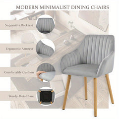 Modern Scandinavian Dining Chairs Suitable for - Ergonomic Armrests & Padded Seats with Cushioned Backrest, Soft /Upholstery & Sturdy Legs - - Modern Chairs, for, or for Company Events (Assembly Required)