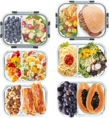 GULFLIN 24-Piece Small Glass Food Storage Containers with Lids Airtight, 1.5 Cup Meal Prep Containers Set, Microwave&Dishwasher Safe, Leak-Proof, Bpa-Free, Grey