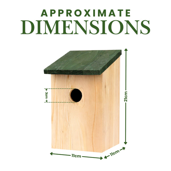 2 X Wooden Nesting Box Bird House Nesting Box Small Birds Bluetit Robin Sparrow
