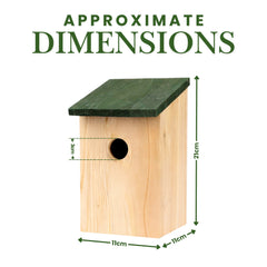 2 X Wooden Nesting Box Bird House Nesting Box Small Birds Bluetit Robin Sparrow