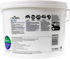 CROWN Matt Emulsion Paint 7.5L Pure Brilliant White | Wall'S and ceilings | Value Tub 7.5 Litre