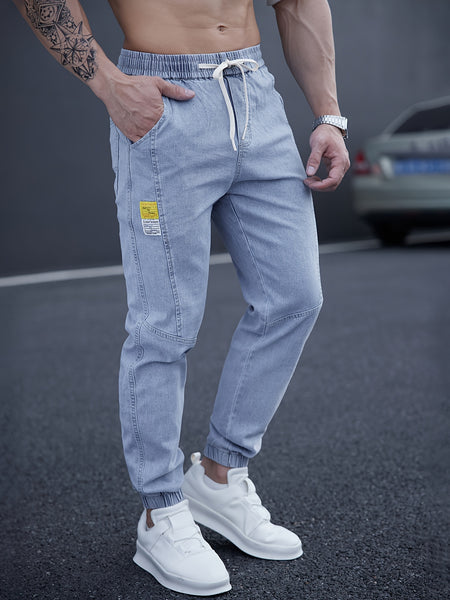 New Men's Washed Jeans for Spring and Autumn, Fashionable Ankle Pants, Comfortable Casual Trousers