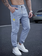 New Men's Washed Jeans for Spring and Autumn, Fashionable Ankle Pants, Comfortable Casual Trousers