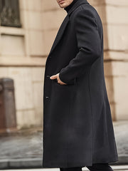 Men's Trench Coat, Men's Gift, Men's Long Warm Dragon and Phoenix Windbreaker Jacket, Classic Simple Fashionable Casual Men's Outerwear