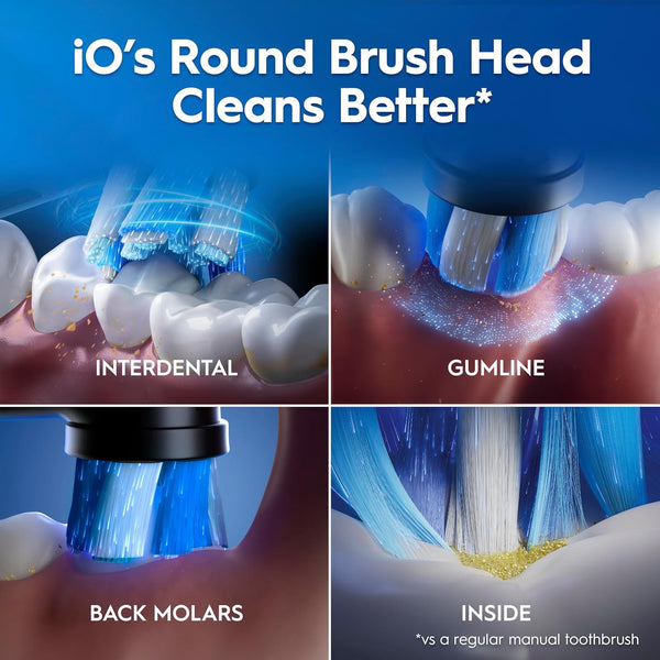 Oral-B Io3 Electric Toothbrush, 2 Toothbrush Heads, Pressure Sensor, Toothbrush for Adults with Travel Case, Gift Ideas for Him/Her, Matt Black, UK 2 Pin Plug