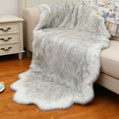 Soft Faux Australian Wool Decorative Pad (60x180cm) – Multifunctional Soft Plush Sofa Cushion, Bay Window Mat & Irregular Rug for Warm Indoor Spaces