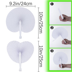 10/30pcs White Heart Accordion Paper Fans Wedding Party Decorations