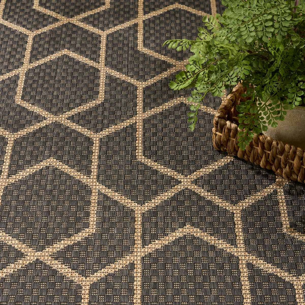 Nourison Horizon Geometric Indoor / Outdoor Rug, 183 X 274 Cm, Charcoal