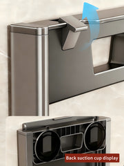 4-Tier Foldable Wall-Mounted Kitchen Prep Station & Space-Saving Shelf - Heavy-Duty Carbon Floating Shelves with Suction Cup Mount Suitable for Home & Restaurant Use, Foldable Organizer for Spice Rack, Dish Drying & Vegetable Prep