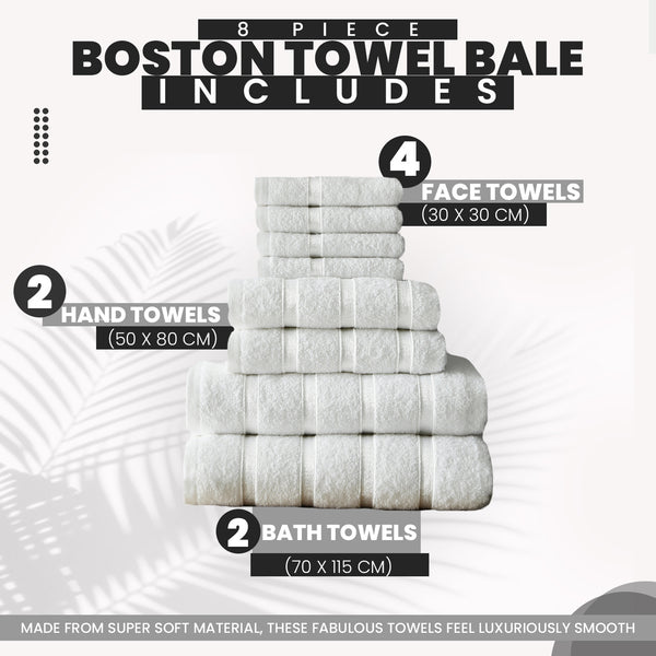 8pcs Egyptian Cotton Towel Set | Quick-Drying & Highly Absorbent