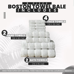 8pcs Egyptian Cotton Towel Set | Quick-Drying & Highly Absorbent