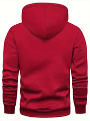5pcs Men's Long Sleeve Sweatshirt Hoodie, Autumn/Winter Solid Color Plain Hooded Pullover with Drawstring Design and Kangaroo Pocket, Men's Casual Sportswear Top