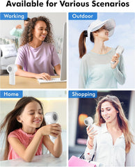 WHATOOK Handheld Fan, 2024 Powerful High Speed Cooling Turbo Mini Fan with LED Display, 5 Speeds USB Rechargeable Portable Fans, 2H Fast Charging, Personal Small Stylish Travel Fan for Woman Outdoor
