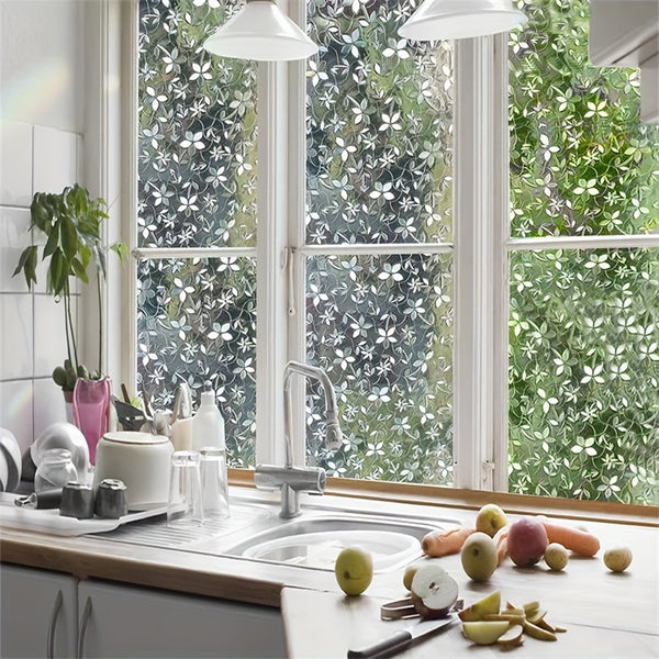 1 Roll Of Self-adhesive PVC Glass Static Window Film Window Sticker, Suitable for Floor-To-Ceiling Windows in Bathrooms And Restrooms, UV Resistant, Transparent And Opaque Window Film for Living Room Home Decoration