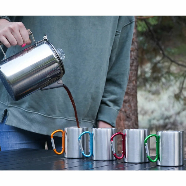 Alpine Mountain Gear Coffee Percolator with 4 Carabiner Mugs