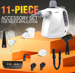 Handheld Steam Cleaner, 450Ml Capacity Portable High Pressure Steam Cleaner with 11 Accessories, Easy and Effortless Steam Cleaner Handheld for Kitchen, Sofa, Car, Floors and Windows
