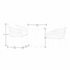 Sunvilla Charme 3 Piece Wicker Bistro Set