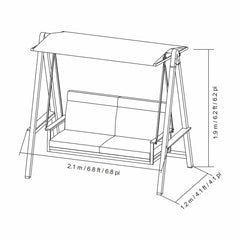 Sunvilla Pine Knoll 2 Seater Cushioned Patio Swing with Canopy
