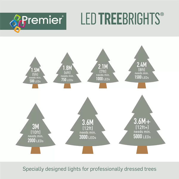 Premier 1500 LED Treebrights String Lights with Timer 3 Colours