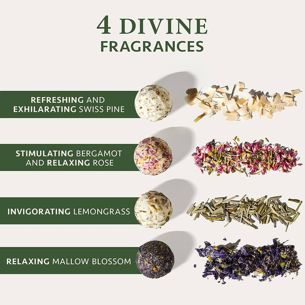 Satin Naturel Luxury Gifts for Women - 4X Organic Handmade Bath Bombs with Natural Essential Oil - Gifts for Her - Gifts for Girls - Bath Bombs for Women - Premium Gift Box