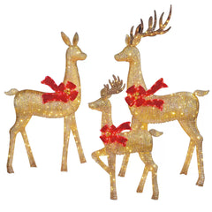 6ft (1.8m) Deer family Set of 3 with LED Lights
