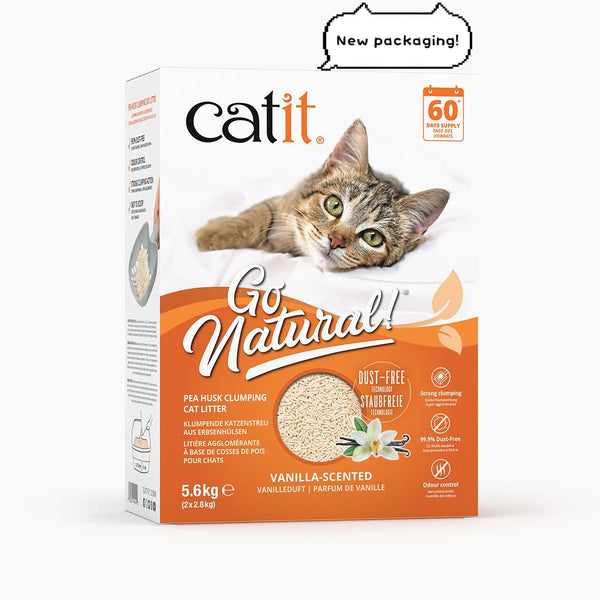Catit Go Natural Pea Husk Clumping Cat Litter 4x 14L