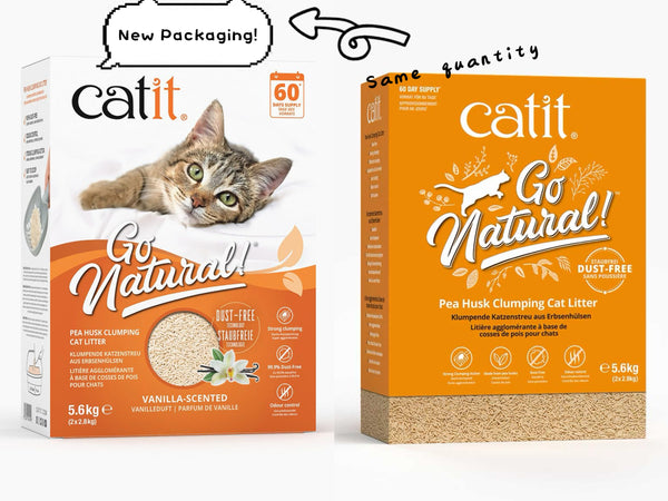 Catit Go Natural Pea Husk Clumping Cat Litter 3x 14L (Free UK delivery)